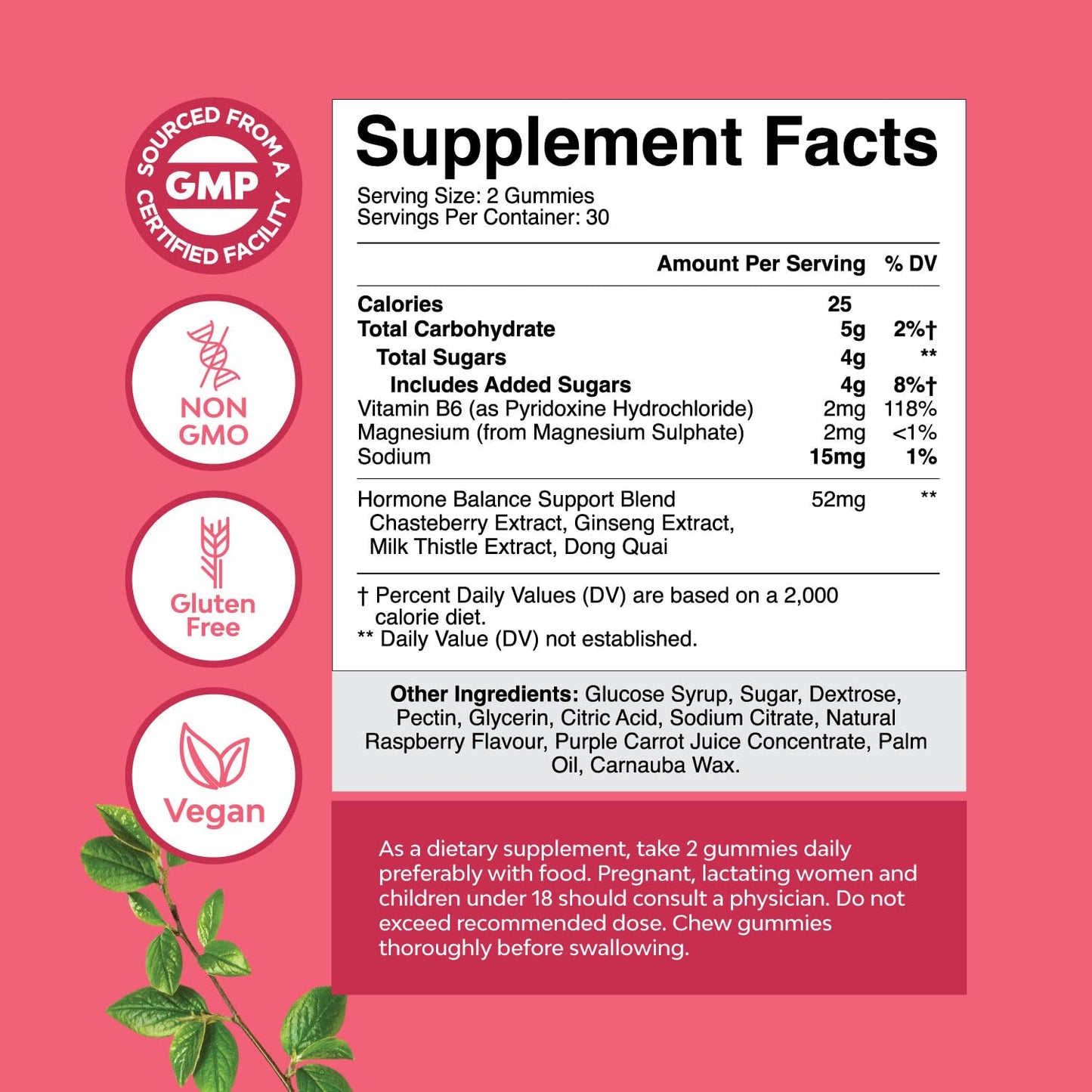 Hormone Balance for Women Gummies of All Ages - PMS Support Supplement for Women to Regulate Menstrual Cycle & Hormonal Balance Menopause & Mood Swings with Vitamin B6 & Dong Quai - 60 Chews