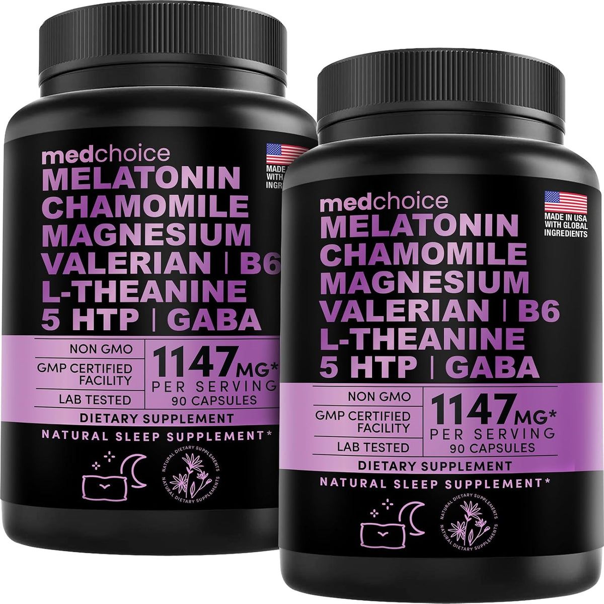 MEDCHOICE Turmeric & Ginger (240ct) and Sleep Melatonin (180ct) Supplement Bundle - Wellness Duo for Joint, Digestion, Sleep, & Immune Support - Vegan, Non-GMO, Gluten-Free