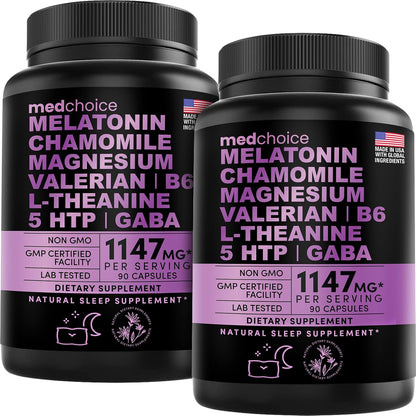 MEDCHOICE Turmeric & Ginger (240ct) and Sleep Melatonin (180ct) Supplement Bundle - Wellness Duo for Joint, Digestion, Sleep, & Immune Support - Vegan, Non-GMO, Gluten-Free