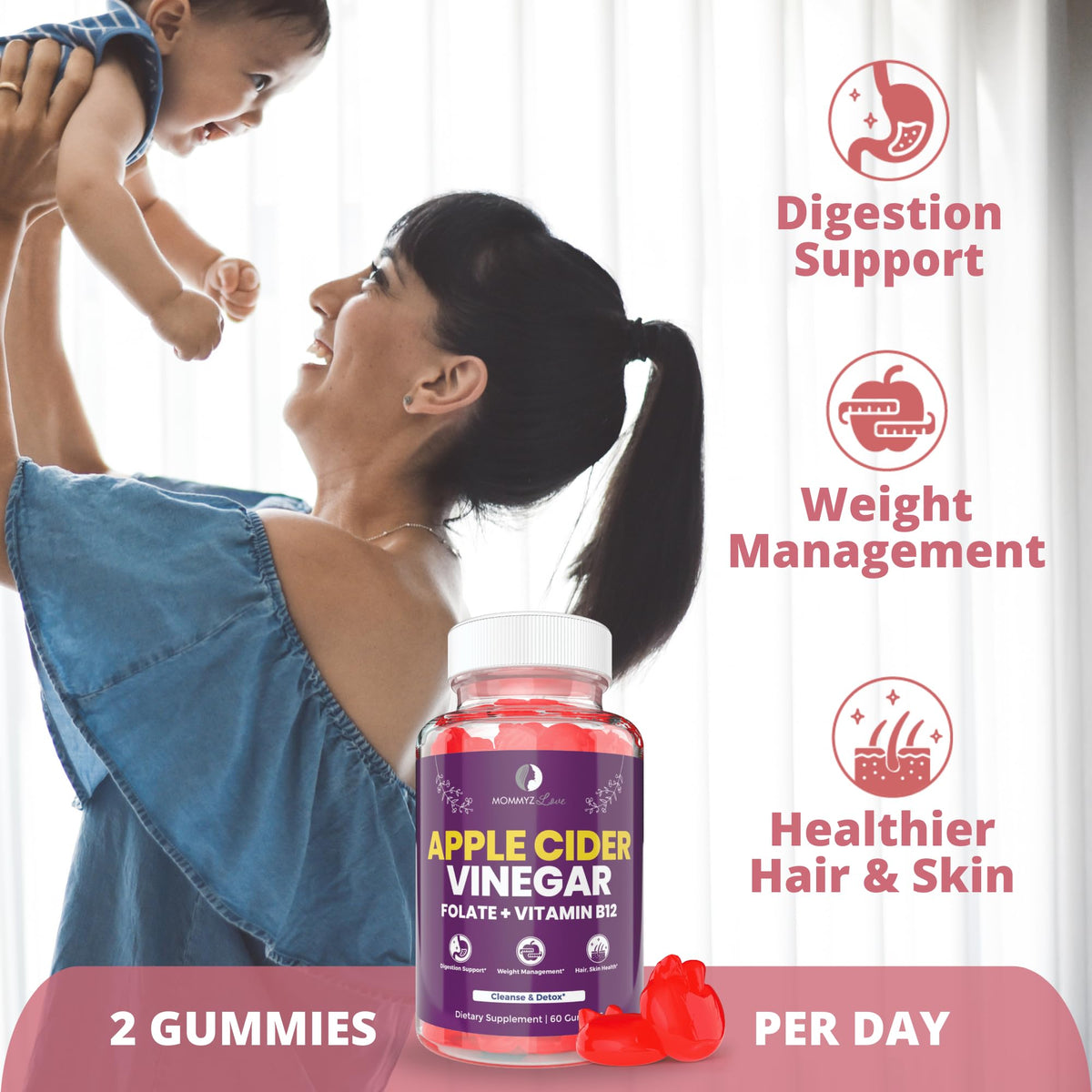 Probiotics for Vaginal Probiotics for Vaginal Odor Control, Balanced PH Levels Plus Apple Cider Vinegar Gummies