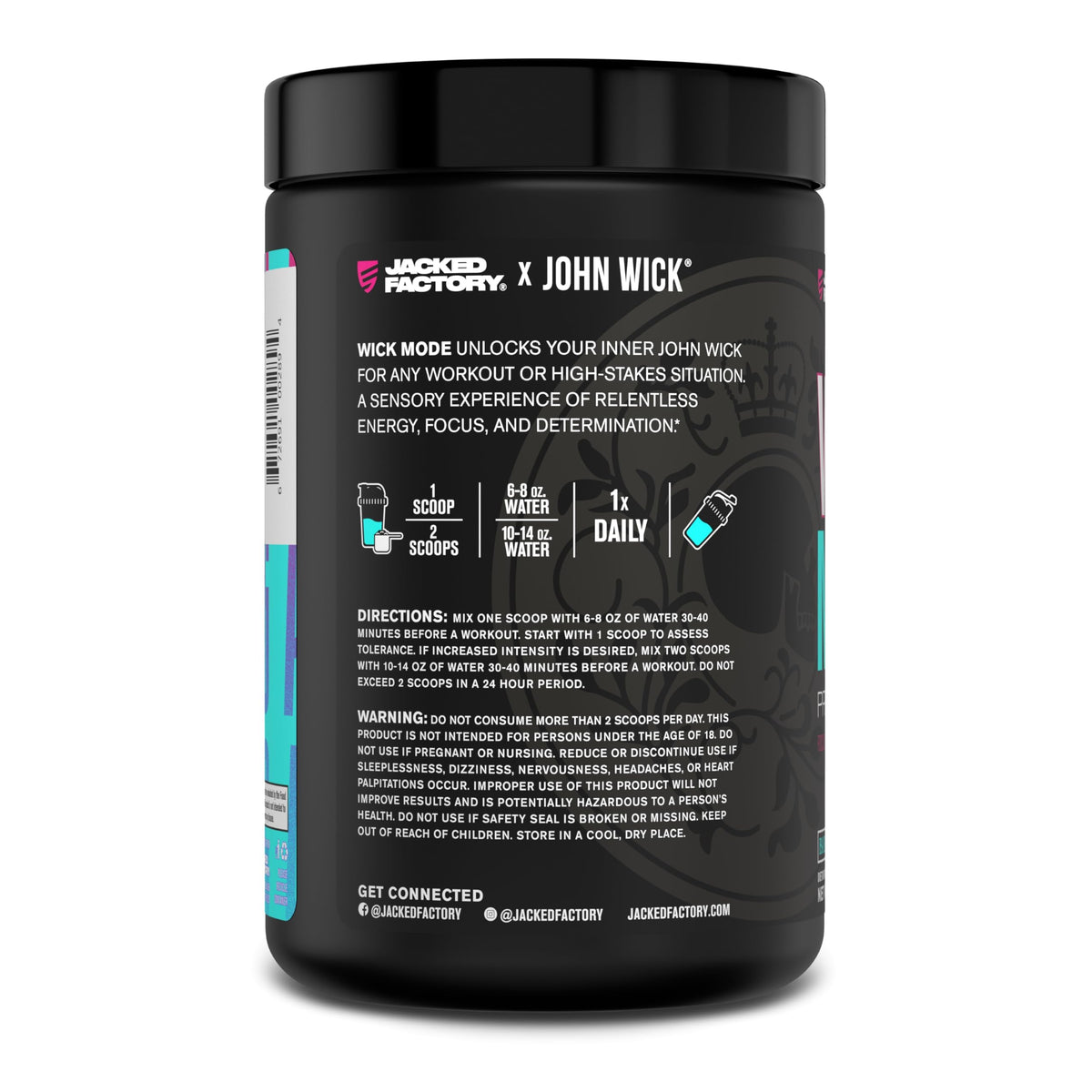 Jacked Factory X John Wick - Wick Mode Pre Workout Powder - Intense Energy, Battle
