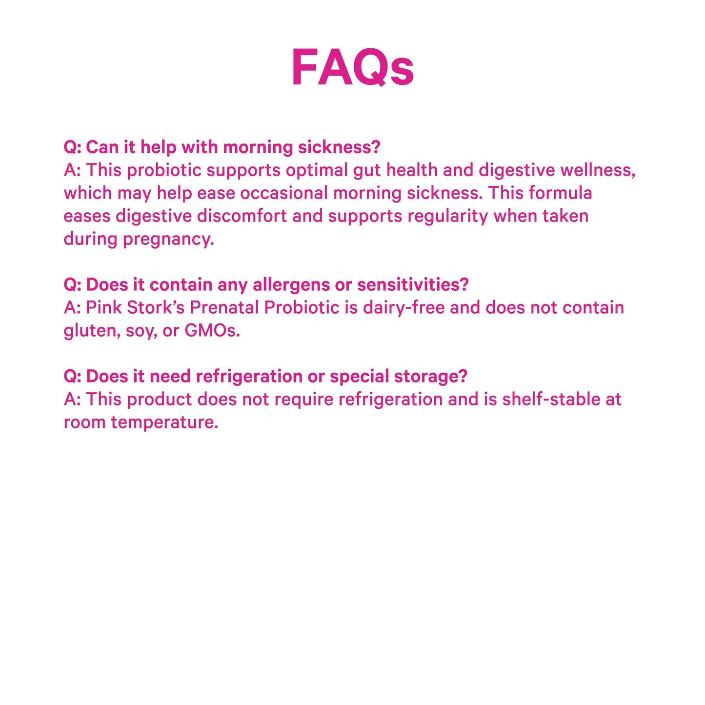 Pink Stork Prenatal Probiotic for Women with 50 Billion CFU, 30 Capsules | Added Vitamin B6 + Prebiotics, Morning Sickness Support, Vegan & Gluten-Free, Digestive, Immune, + Gut Health