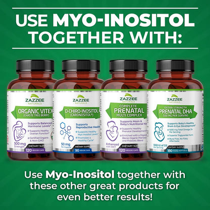 Zazzee Myo-Inositol Capsules and Extra Strength Prenatal DHA