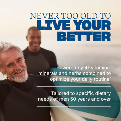 Swisse Daily Multivitamin for Men 50 and Over | 39 Vitamins, Antioxidants and Minerals + Adaptogens | Energy & Immune Support | Mens 50+ Multivitamins Supplement | 60 Tablets