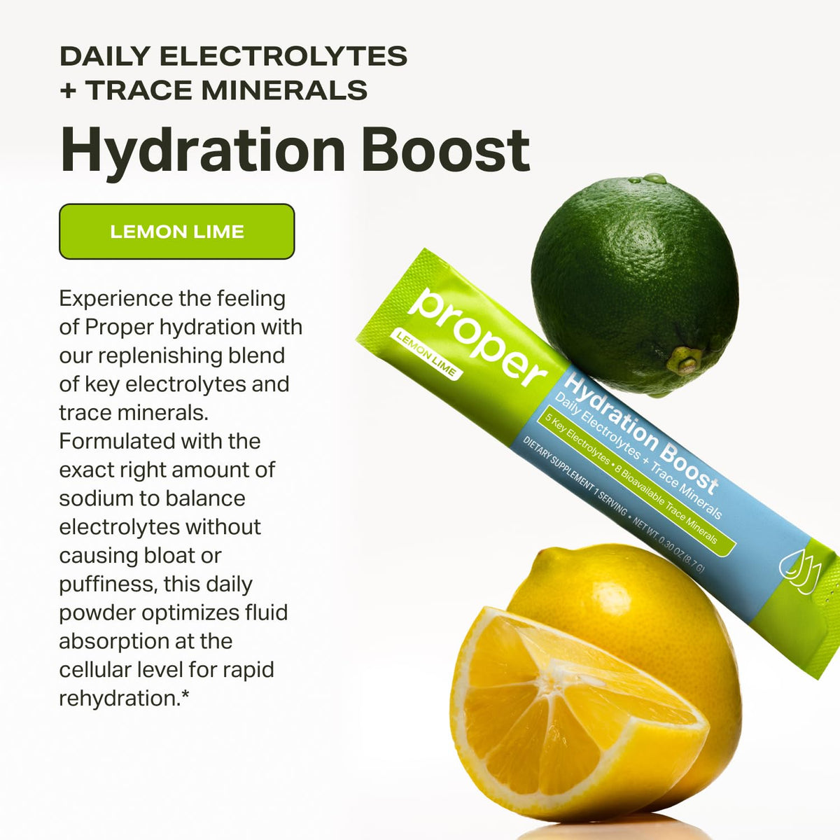 Proper Hydration Sticks – Electrolyte Powder Drink Mix Packets with Trace Minerals for Rapid Hydration – Naturally Flavored – No Artificial Sweeteners – Pineapple, 15 Servings