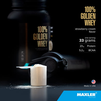 Maxler 100% Golden Whey Protein - 23g of Premium Whey Protein Powder per Serving