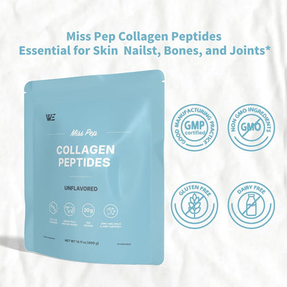 Collagen Peptides,Hydrolyzed Collagen Peptides I, III, Skin, Nails, Bone and Joint Health, Unscented, for Men and Women, 14.11 Oz