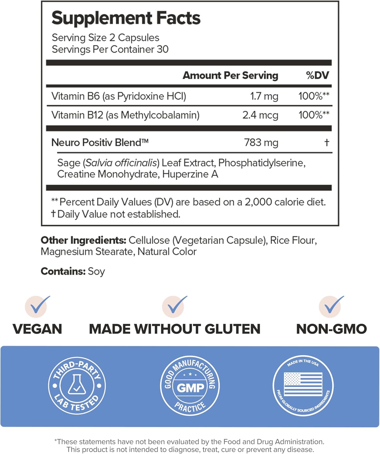 MENO Brain Health + Memory Capsules with Phosphatidylserine – 30-Day Supply