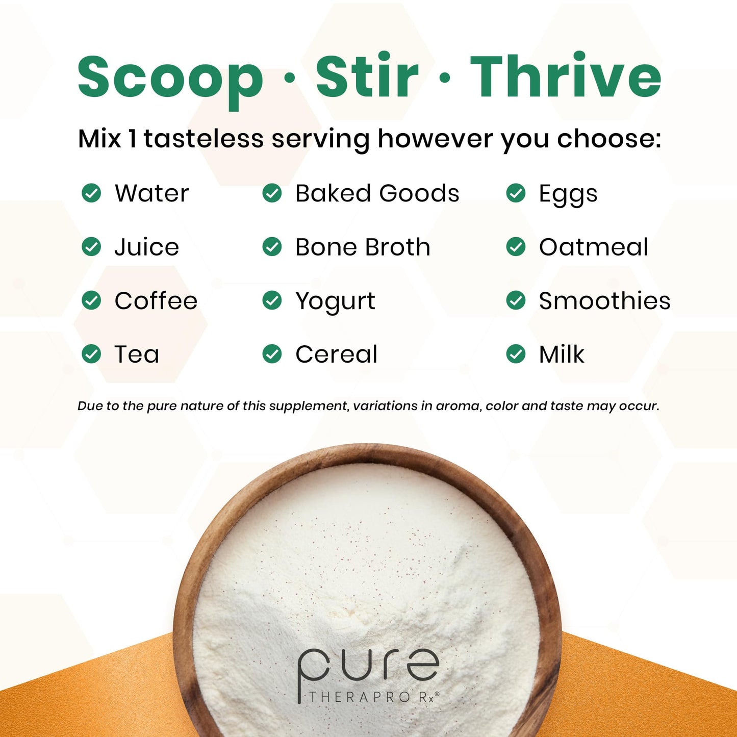 Pure Therapro Rx TriActive Collagen Plus, Collagen Powder for Hair, Skin, Nails, Bones & Joints, Hydrolyzed Collagen Powder w/Patented Peptides, Multi Collagen Protein Powder (Unflavored)