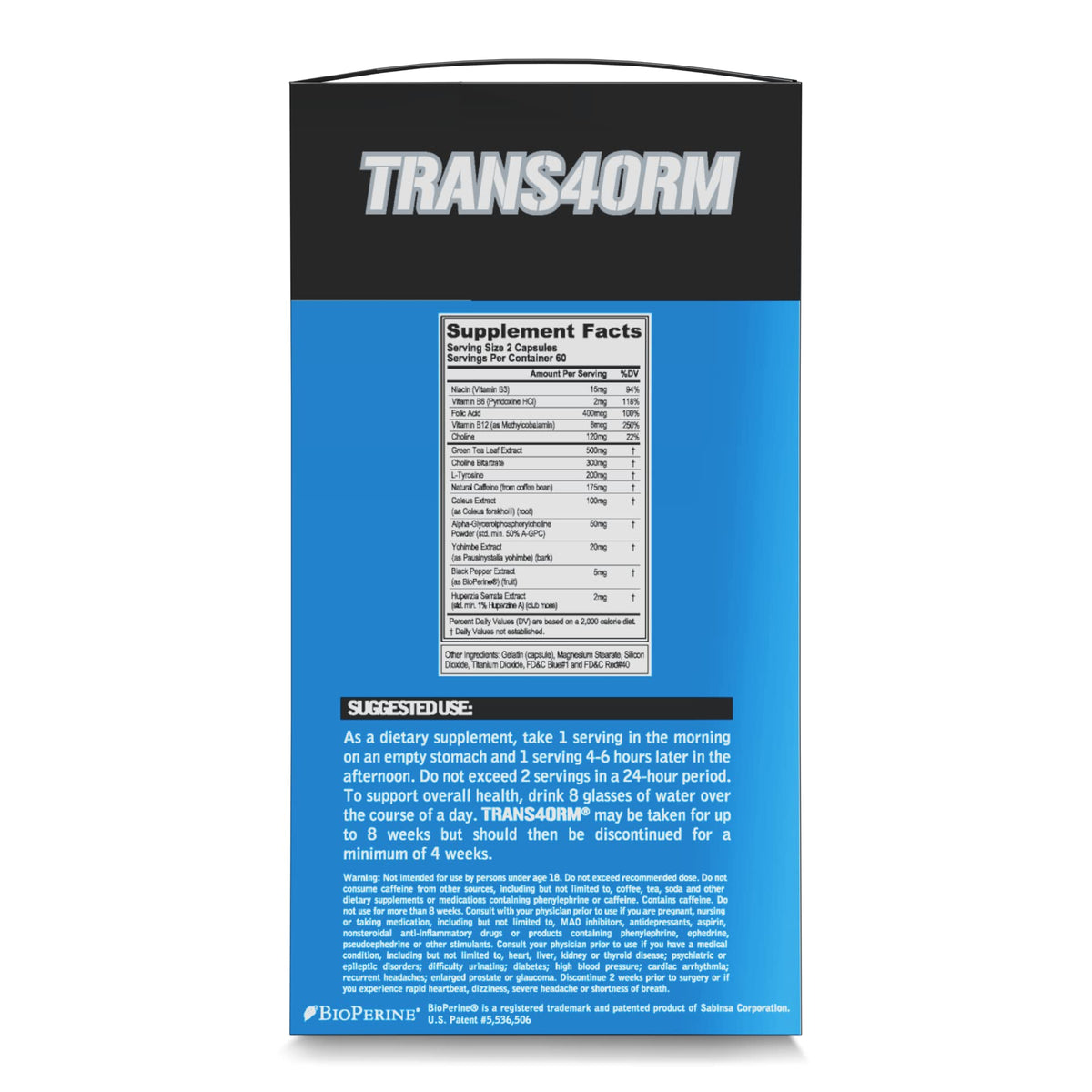 EVL Weight Loss Support Stack - Trans4orm Thermogenic Fat Burner Support Pills