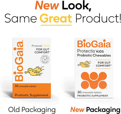 BioGaia Kids Probiotic | Ease Occasional Tummy Discomfort & Constipation | Pediatrician-recommended | Ease Occasional Tummy Discomfort, Gas & Bloating | Promote Regularity | Ages 3+| 30ct