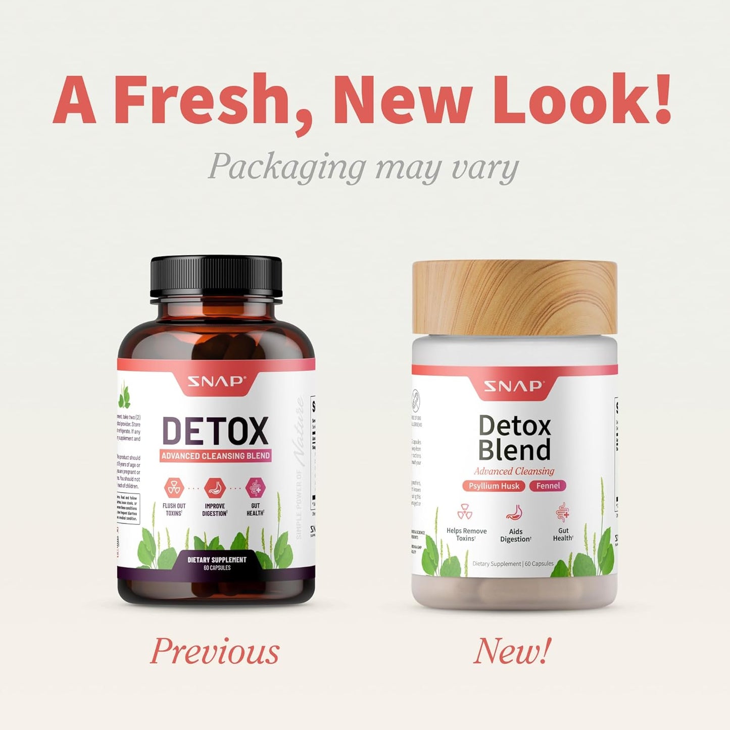 Snap Supplements Detox Blend to Support Gut Health, 60 Vegan Capsules | Licorice, Psyllium Husk, Fennel, Ginger, to Support Healthy Detox & Digestion, Gluten-Free, Non-GMO, Free of Major Allergens