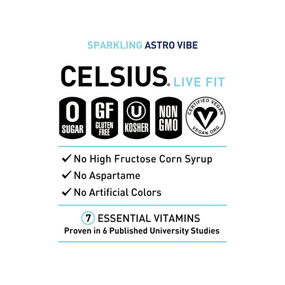 CELSIUS RETRO VIBE Sparkling Sherbet Slush, Sugar Free Energy Drink, 12 Fl Oz (Pack of 12)