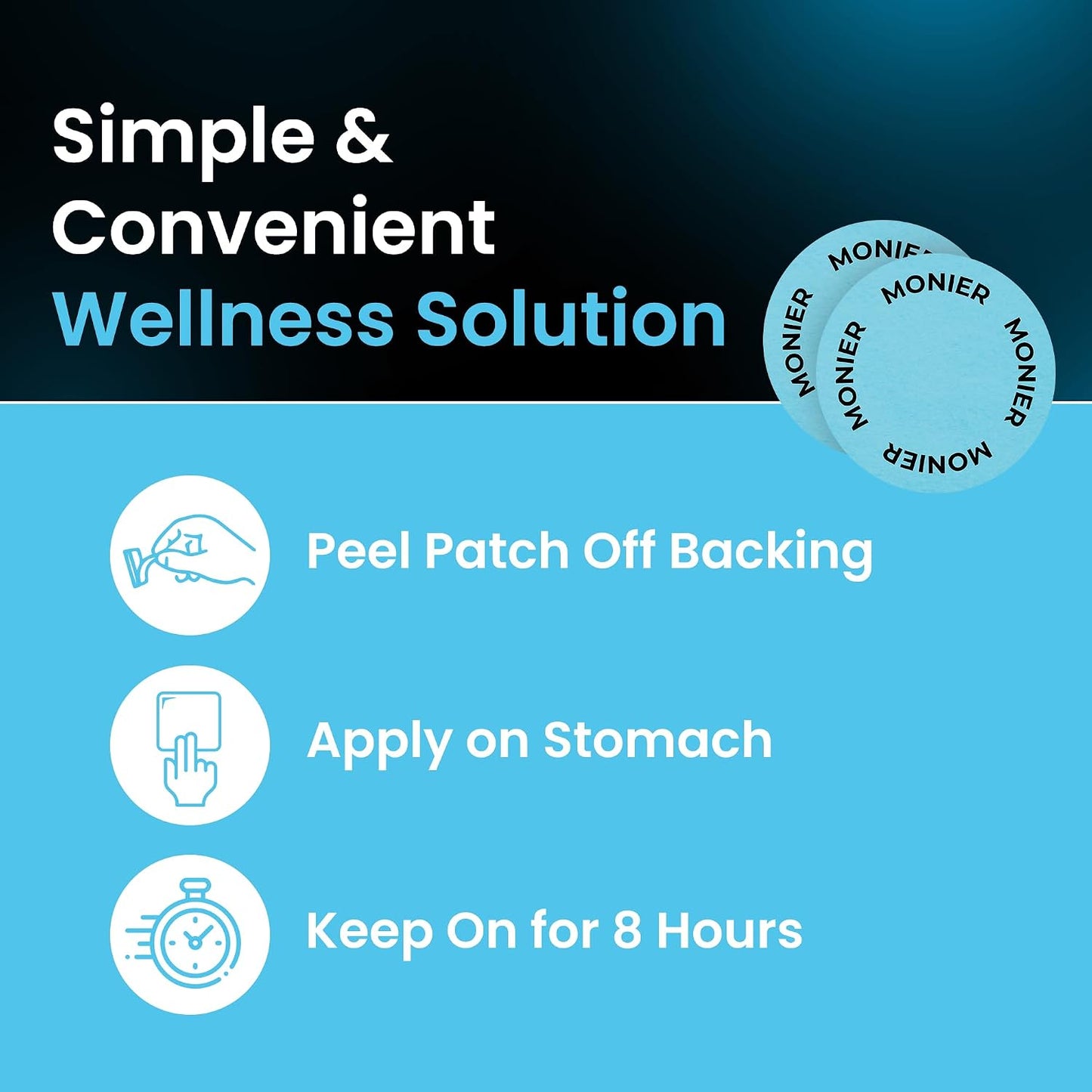 MONIER Unpuff Patches | with Dandelion & Ginger | Bloating, Water Retention | Bloating, Water Retention & Digestion, 60 Days Supply