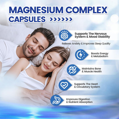 Pure Magnesium Glycinate 500mg, Magnesium Supplement with Vitamin B6 for High Absorption, Supports Stress Relief, Sleep, Muscle, Calm, Relaxation, Nerves* & Metabolism*, Non-GMO, 240 Vegan Capsules