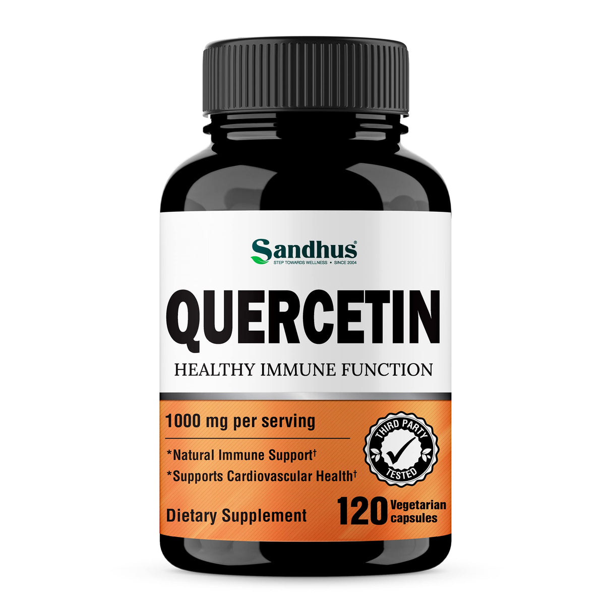 Sandhu's Quercetin 1000mg Per Serving 120 Count Vegetarian Capsules Bioflavonoids