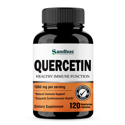 Sandhu's Quercetin 1000mg Per Serving 120 Count Vegetarian Capsules Bioflavonoids