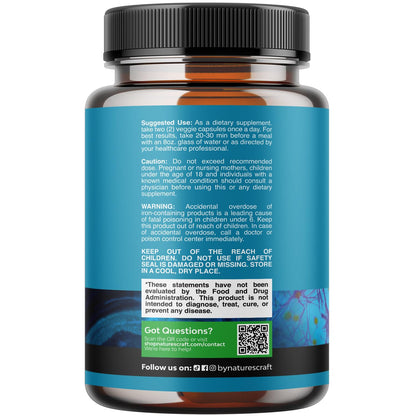 Nootropic Brain Supplement for Memory and Focus Support - Vitamins for Mental Support & Clarity with Bacopa Monnieri, VIT A, B6, Riboflavin, Niacin, Thiamin & Folate - Cognitive Complex - 60 Count