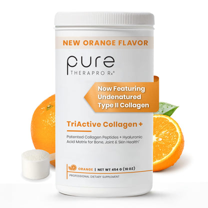Pure Therapro Rx TriActive Collagen Plus, Collagen Powder for Hair, Skin, Nails, Bones & Joints, Hydrolyzed Collagen Powder w/Patented Peptides, Multi Collagen Protein Powder (Unflavored)