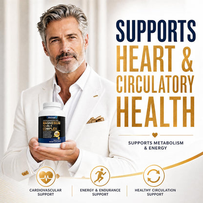 Magnesium Complex 700mg | 12-in-1 High Absorption Supplement | Glycinate, Citrate, Malate, Taurate & More | Sleep Support, Muscle Cramp Relief, Stress, Heart & Nerve Health | 120 Vegan Capsules