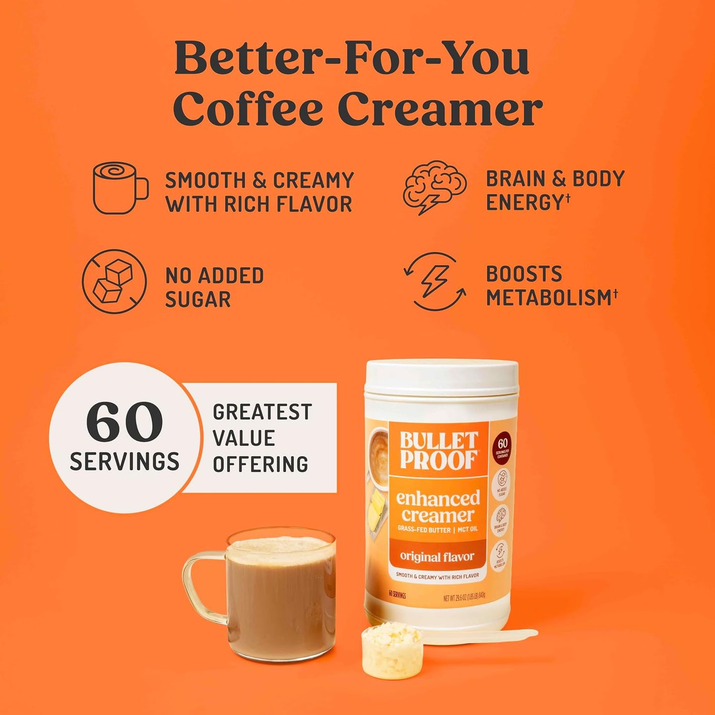 Bulletproof The High Achiever Ground Mushroom Coffee, 10oz (Pack of 3), High Caffeine with Lion's Mane, B Vitamins and Adaptogens for Energy & Focus, Medium-Dark Roast and Bulletproof Original Creamer