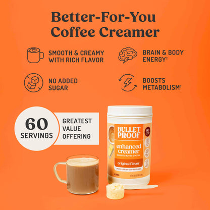 Bulletproof Original Creamer, 14.8 Ounces, Keto Coffee Creamer with MCT Oil and Grass-Fed Butter, Supports Brain Function
