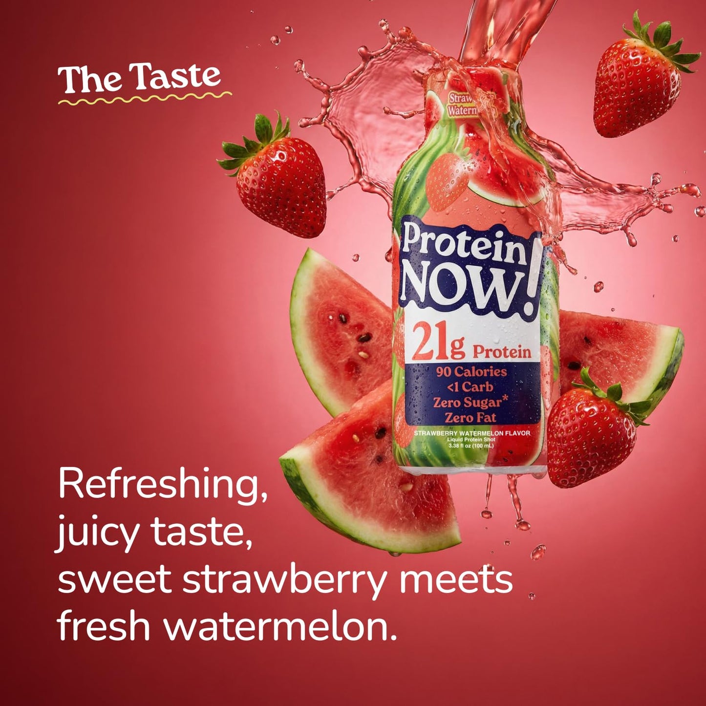 Protein Now Liquid 3 oz. Protein Shot By NutraBio– 21g Protein, 0 Carbs, 0 Fat, GLP-1 Support, Ready-to-Drink, No Refrigeration, Whey & Collagen Protein for Hair, Skin & Nails, On-the-Go Nutrition- Strawberry Watermelon