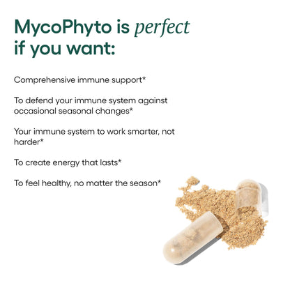 EcoNugenics MycoPhyto Complex: Mushroom Supplement for Intensive Immune Support – 60 Capsules – Includes Turkey Tail, Reishi, Cordyceps, Maitake & More – Energy, Gut Health & Nootropic Brain Support