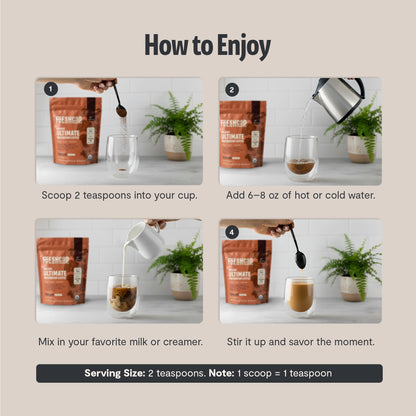 Premium Organic Mushroom Coffee – 12:1 Fruiting Body Extract – 29% Beta-Glucans – Smooth Tasting, 3rd-Party Tested for Clean Energy, No Jitters, Focus, Immune Support (15 Servings)