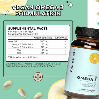 Future Kind - The Glow Getter Bundle - Vegan Collagen Booster Supplement - Vegan Vitamin D3 - Vegan Omega 3