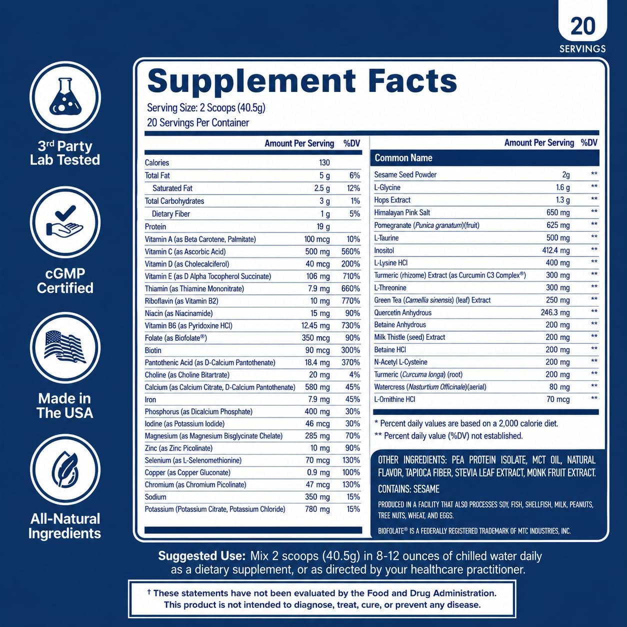 NuEthix Formulations Medipure DS with Pea Protein Powder 19g, Phase 1 & 2 Detoxification System, Supports the Body’s Natural Detoxification Process, Vanilla Wafer (Non-Caffeinated), 20 Servings
