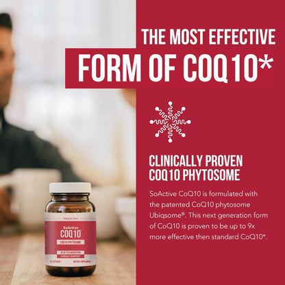 SoActive CoQ10® 250 mg: CoQ10 Phytosome with up to 9X Higher Absorption - Proven Cellular Delivery - Supports Cellular Energy Production (60 Capsules)
