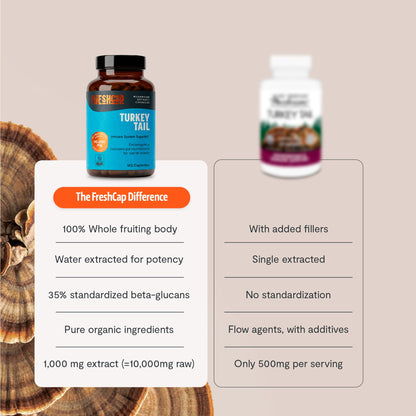 FreshCap Mushrooms Premium Organic Lions Mane Capsules - 14:1 Fruiting Body Extract with 31% Beta-Glucans - 3rd-Party Tested Nootropic for Clarity, Focus & Cognitive Support (120 Capsules)