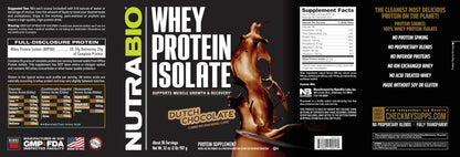 NutraBio Whey Protein Isolate Supplement – 25g of Protein Per Scoop with Complete