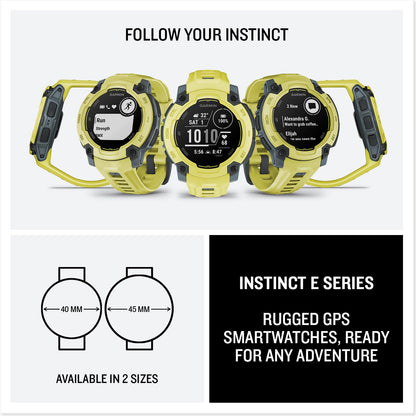 Garmin Instinct® E, Rugged GPS Smartwatch, 45mm, Electric Lime