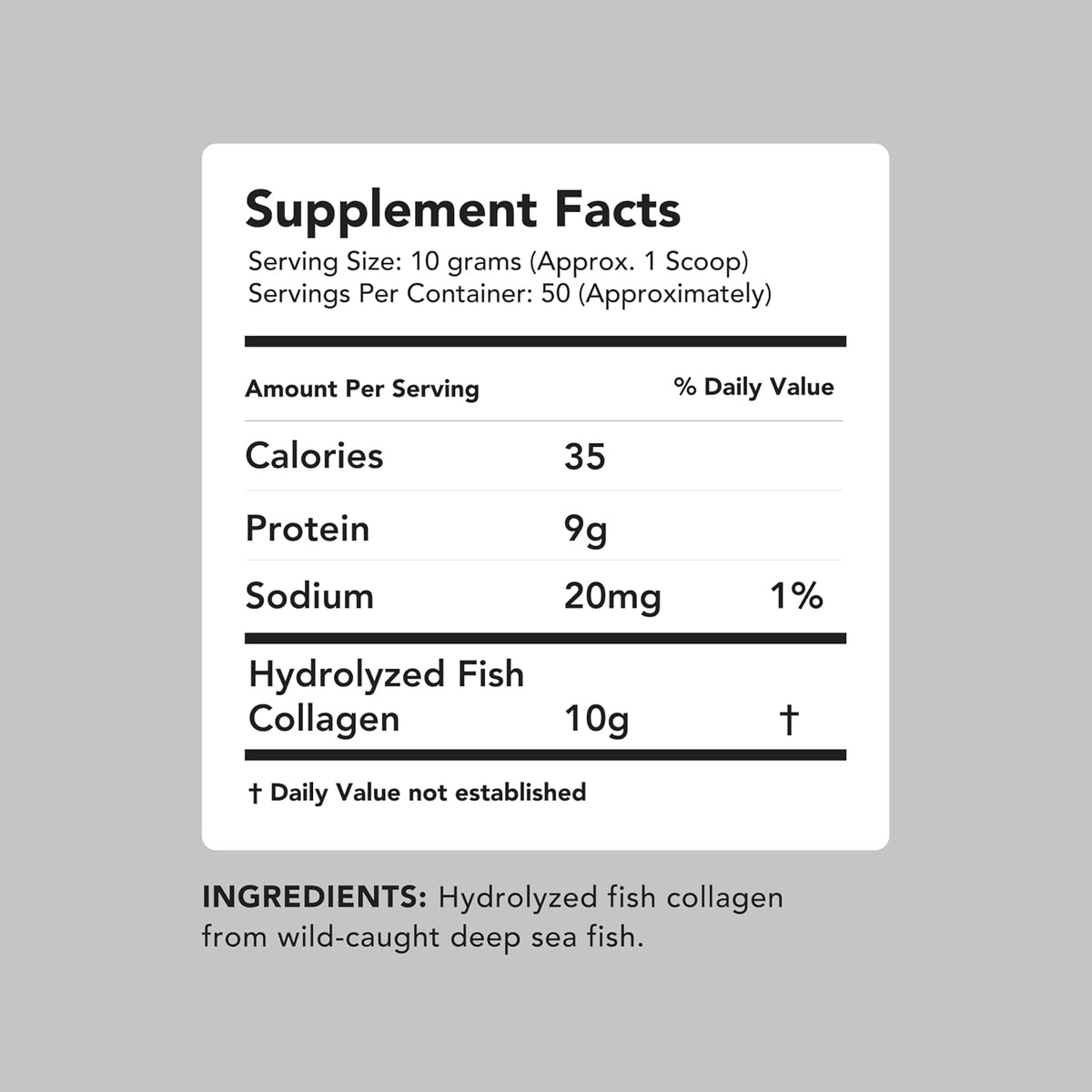 AMANDEAN Marine Collagen Peptides Powder, Wild-Caught Fish Collagen, 500g