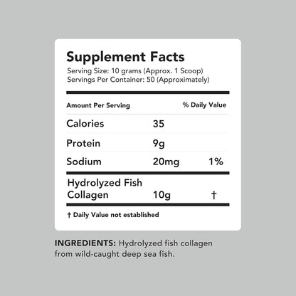 AMANDEAN Marine Collagen Peptides Powder, Wild-Caught Fish Collagen, 500g