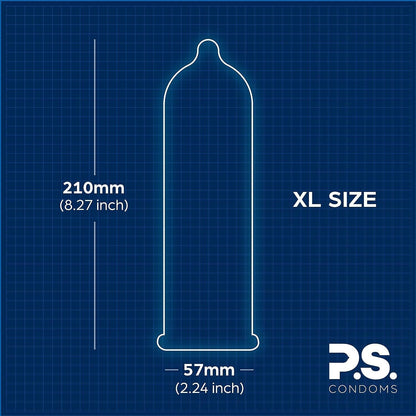 PS Condoms Exceptionally Thin Latex Condoms, Clean & Odorless, 12 Pack | Individually tested, 0.045 mm natural rubber, 40% thinner, lubricated, vegan, and free of PFAS, gluten, glycerin and parabens
