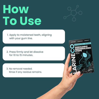 Larine Dissolvable Remineralizing Strips – Whitening Oral Care with Hydroxyapatite – Dissolvable Teeth Strips for Fresh Breath & Smooth Mouthfeel – Daily Oral Care Support