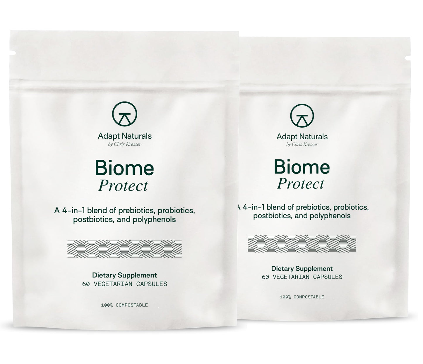 Adapt Naturals 4-in-1 Biome Protect Prebiotics, Probiotics, Postbiotics | & Polyphenols Supplement for Microbiome - Supports Immune & Gut Health, & Mental Clarity for Women & Men - 30 Day Supply