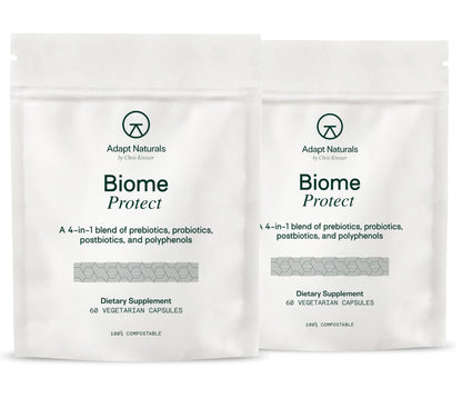 Adapt Naturals 4-in-1 Biome Protect Prebiotics, Probiotics, Postbiotics | & Polyphenols Supplement for Microbiome - Supports Immune & Gut Health, & Mental Clarity for Women & Men - 30 Day Supply