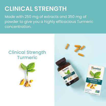 Himalaya Turmeric 95 Curcumin Supplement,Joint Support, 600 mg, 60 Capsules