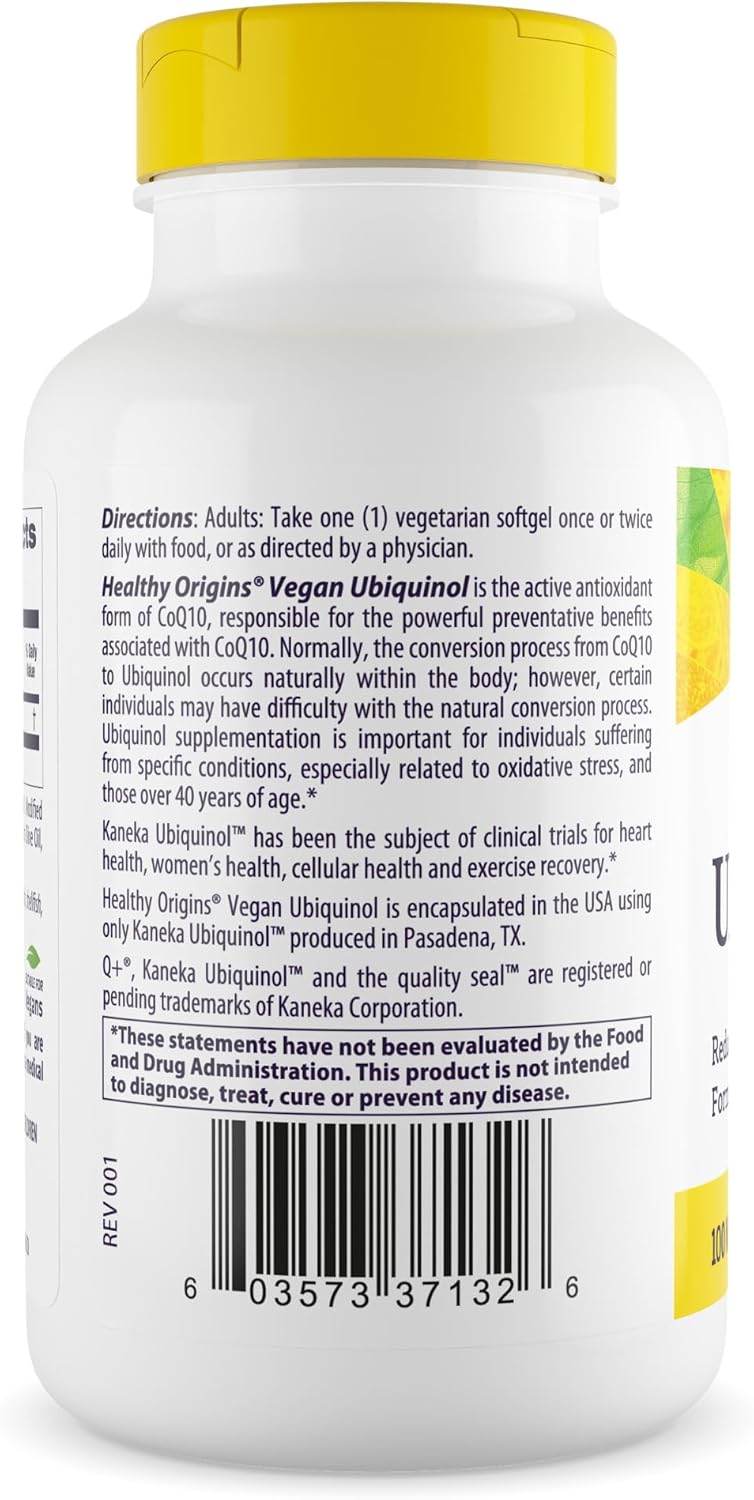 Healthy Origins Vegan Ubiquinol CoQ10 100 mg, Kaneka, 150 Gels