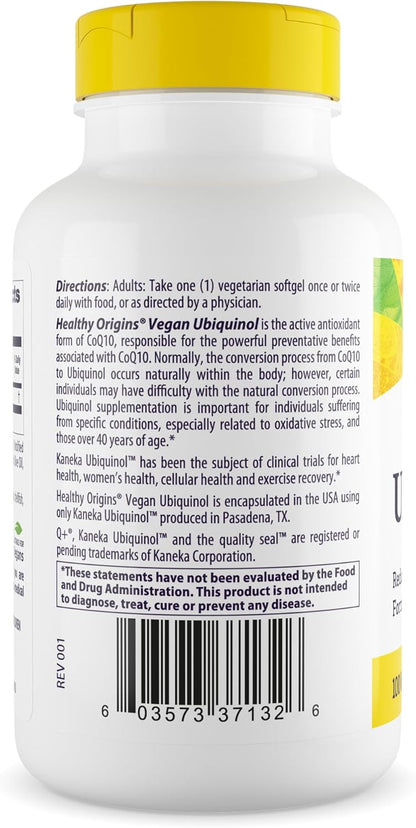 Healthy Origins Vegan Ubiquinol CoQ10 100 mg, Kaneka, 150 Gels