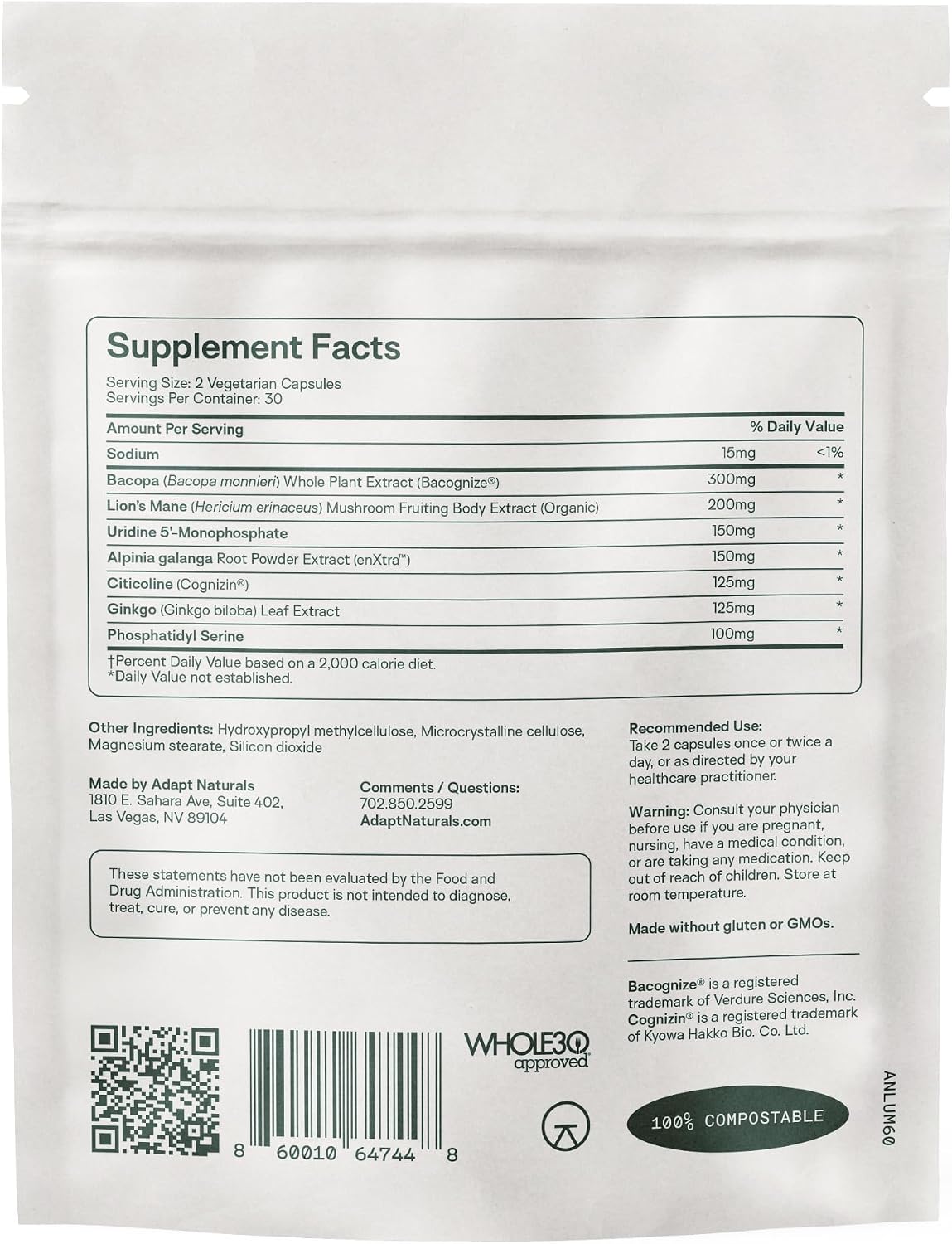 Adapt Naturals Brain & Body Wellness Bundle – Bio-Avail Omega+ Fish Oil & Luminous Mind Nootropic Supplement – 30-Day Supply