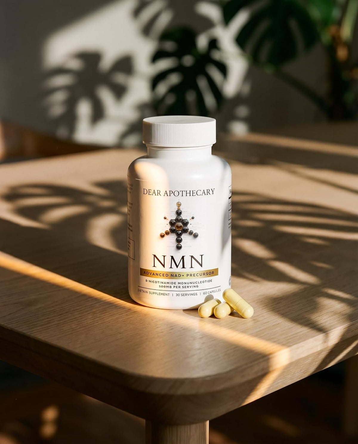 NMN 500mg - Nicotinamide Mononucleotide NAD+ Precursor Supplement, 60 Capsules, 30 Servings, Vegan, Non-GMO, Gluten Free, Made in USA