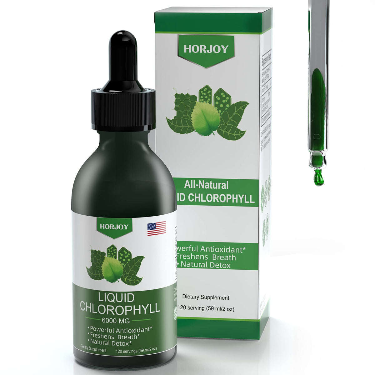 Chlorophyll Liquid Drops - 100% Natural Energy Booster and Immune Support - Internal