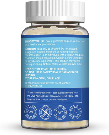 2 Pack L-Lysine 1000mg Gummies, Chewable Lysine Supplement for Adults | Lysine Gummies for Immune Support, Collagen Formation Support*, Vegan, Gluten Free - 120 Counts