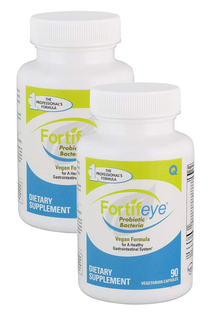 Fortifeye Probiotic Bacteria Vegan Supplement with Digestive Enzymes 90 Capsules 30 Day Supply - Probiotics for Digestive Health Women, Men & Kids, Supports Digestion, Bloating and Ocular Systems
