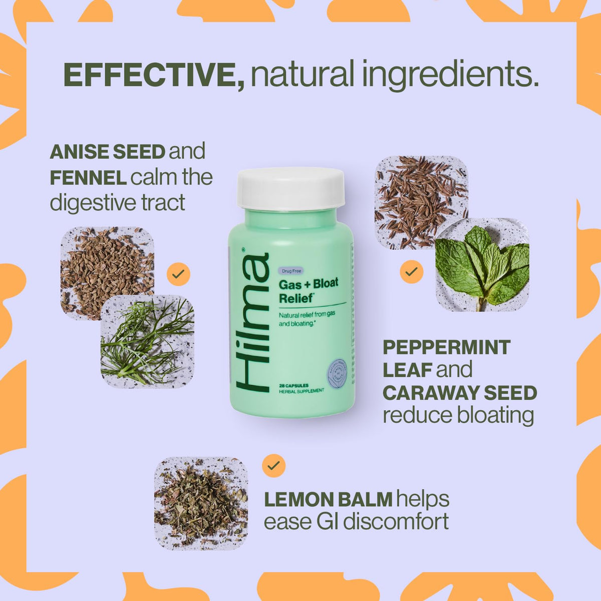 Hilma Natural Gas & Bloating Relief - with Lemon Balm, Fennel & Peppermint Leaf - Doctor